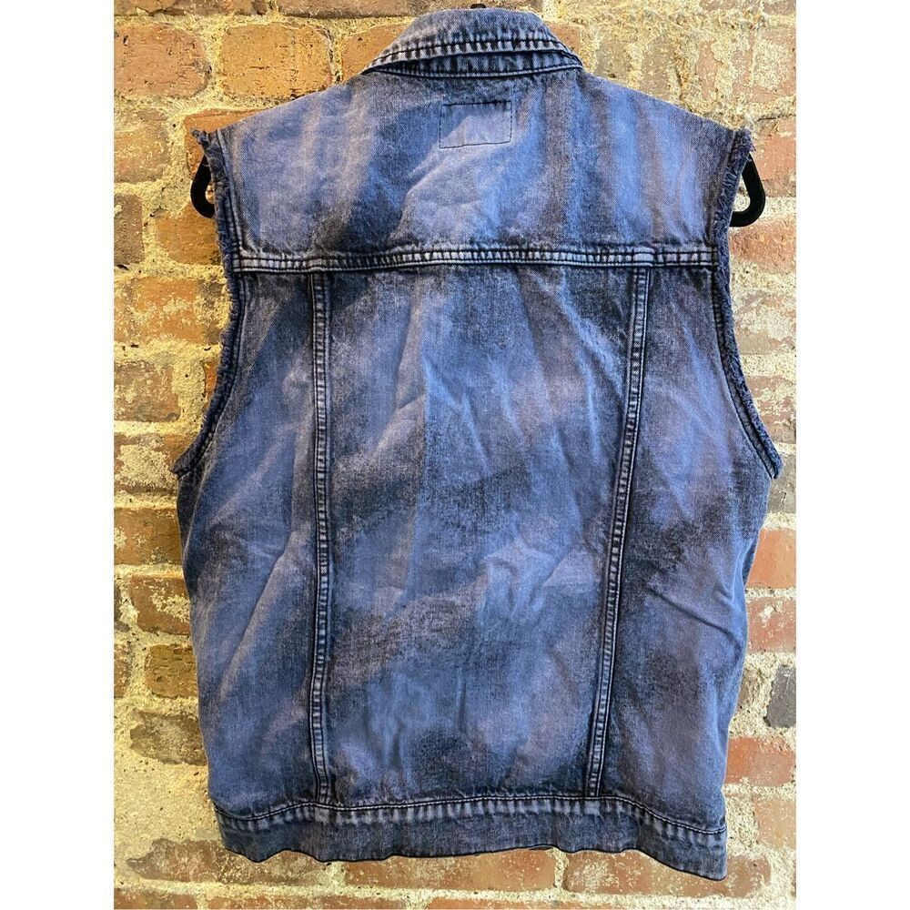 Xxx RUDE Blue Jean Jacket Vest 100% Cotton Size Medium - Picture 4 of 8